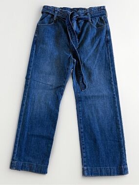 J.Crew Paperbag Waist Belted Wide Leg Cropped Jeans Size 28